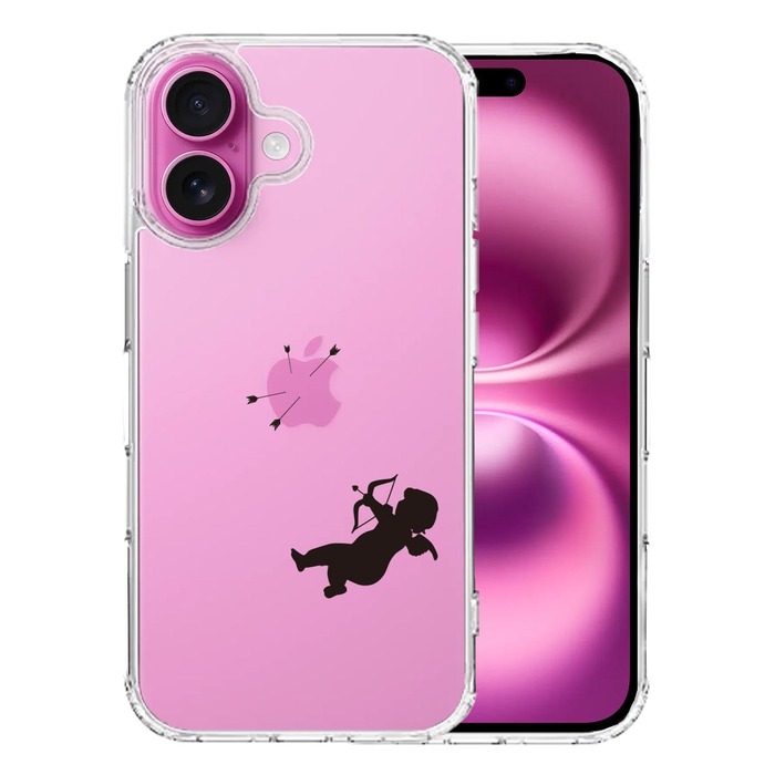 iPhone16 ケース クリア キューピット スマホケース 側面ソフト 背面ハード ハイブリッド -0