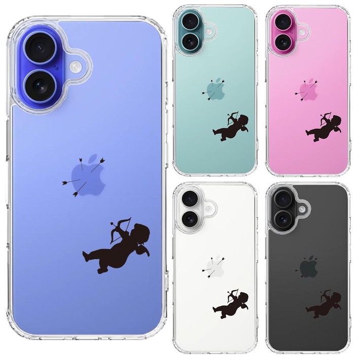 iPhone16 ケース クリア キューピット スマホケース 側面ソフト 背面ハード ハイブリッド -1