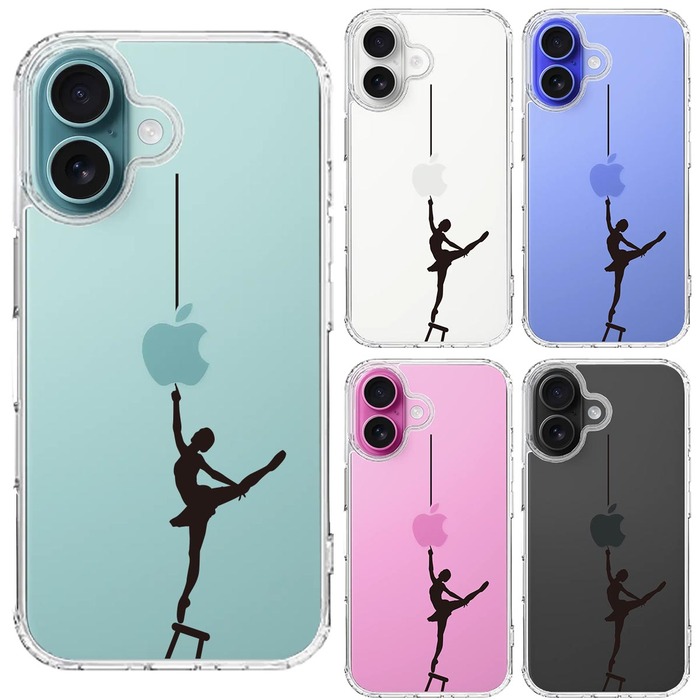 iPhone16 ケース クリア バレエ スマホケース 側面ソフト 背面ハード ハイブリッド -1