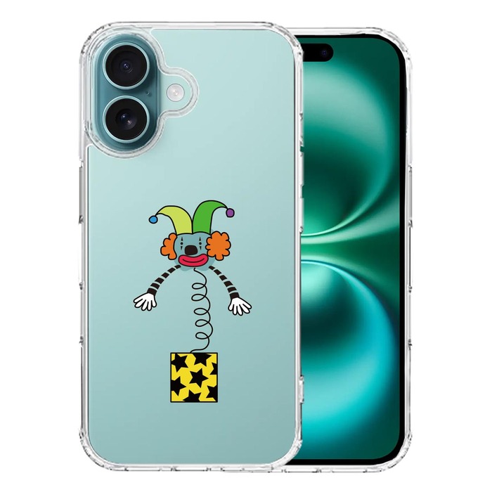 iPhone16 ケース クリア びっくり箱 スマホケース 側面ソフト 背面ハード ハイブリッド -0