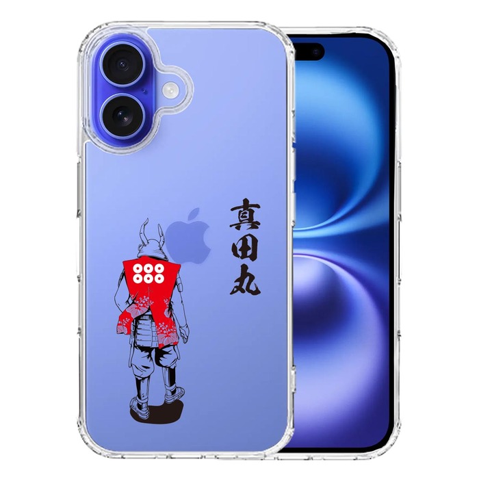 iPhone16 ケース クリア 真田 幸村 信繁 六文銭 真田丸 武者 スマホケース 側面ソフト 背面ハード ハイブリッド -0
