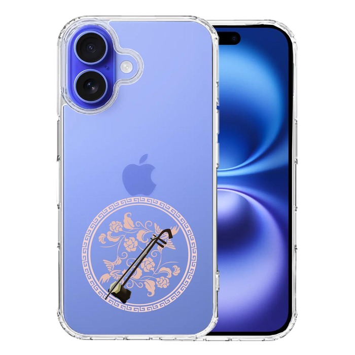 iPhone16 ケース クリア 楽器 二胡 スマホケース 側面ソフト 背面ハード ハイブリッド -0