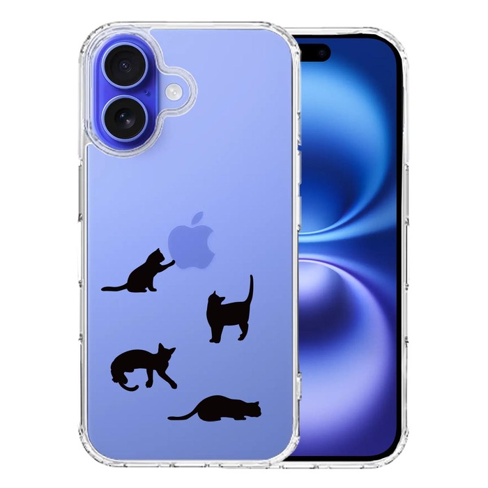 iPhone16 ケース クリア 陽だまりのにゃんこ ねこ 猫 スマホケース 側面ソフト 背面ハード ハイブリッド -0