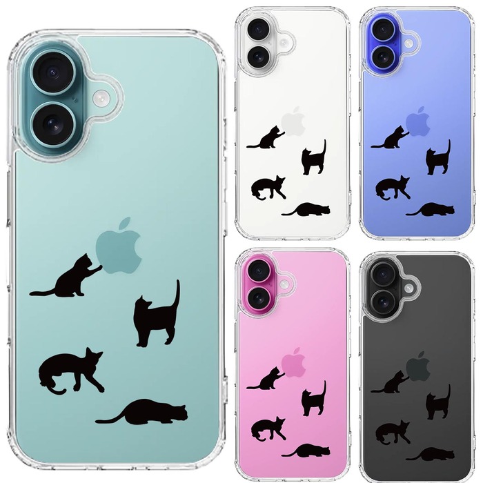 iPhone16 ケース クリア 陽だまりのにゃんこ ねこ 猫 スマホケース 側面ソフト 背面ハード ハイブリッド -1