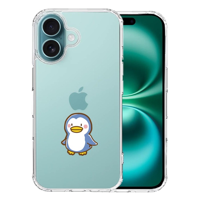 iPhone16 ケース クリア ペンギン スマホケース 側面ソフト 背面ハード ハイブリッド -0