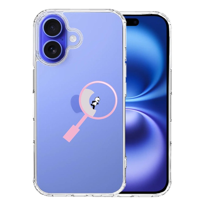 iPhone16 ケース クリア よく見たら パンダ 小走り中 スマホケース 側面ソフト 背面ハード ハイブリッド -0