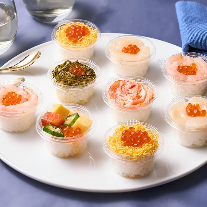  small . seafood cup sushi. . correspondence possible -0