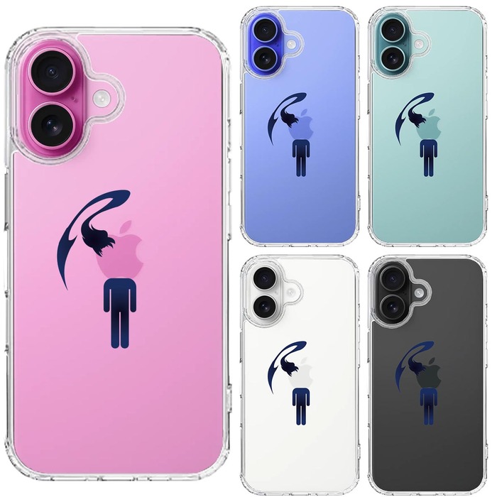 iPhone16 ケース クリア 頭部 寄生 生物 スマホケース 側面ソフト 背面ハード ハイブリッド -1