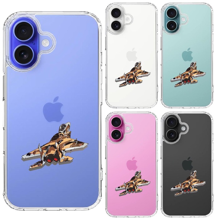 iPhone16 ケース クリア 航空自衛隊 F 15J アグレッサー3 スマホケース 側面ソフト 背面ハード ハイブリッド -1