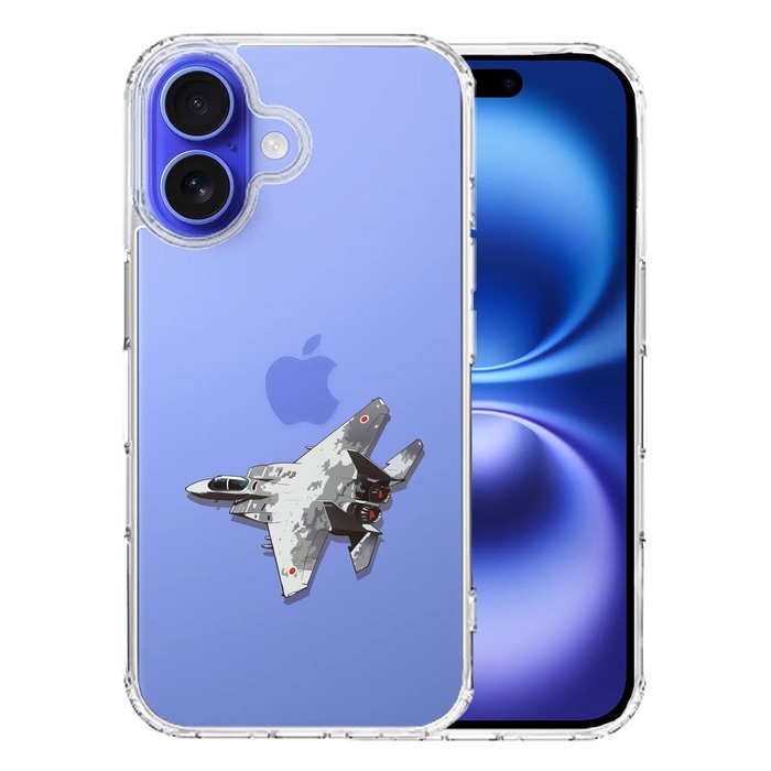 iPhone16 ケース クリア 航空自衛隊 F 15J アグレッサー1 スマホケース 側面ソフト 背面ハード ハイブリッド -0