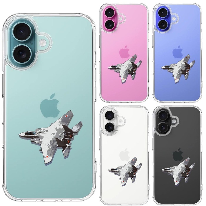 iPhone16 ケース クリア 航空自衛隊 F 15J アグレッサー1 スマホケース 側面ソフト 背面ハード ハイブリッド -1