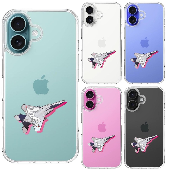 iPhone16 ケース クリア F 15J 303飛行隊 白龍 スマホケース 側面ソフト 背面ハード ハイブリッド -1