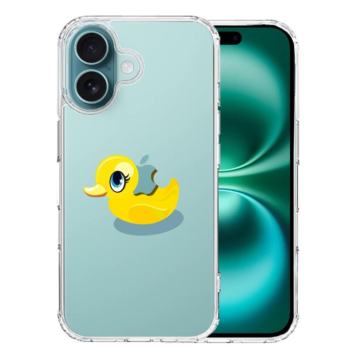 iPhone16 ケース クリア あひるちゃん スマホケース 側面ソフト 背面ハード ハイブリッド -0
