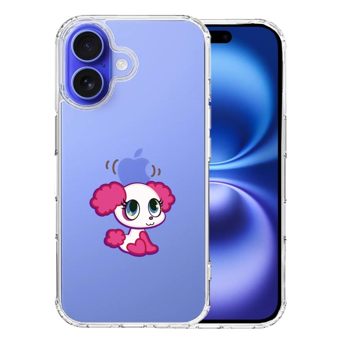 iPhone16 ケース クリア ポップ な プードル ぷうちゃん スマホケース 側面ソフト 背面ハード ハイブリッド UA21853589-7522-0