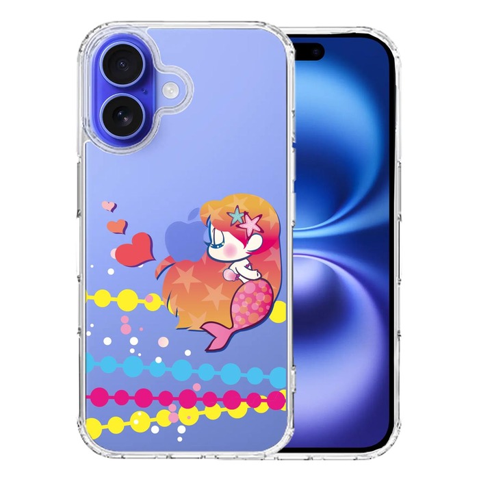 iPhone16 ケース クリア Young mermaid 2 スマホケース 側面ソフト 背面ハード ハイブリッド -0