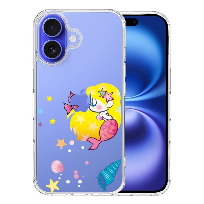 iPhone16 ケース クリア Young mermaid 1 スマホケース 側面ソフト 背面ハード ハイブリッド -0