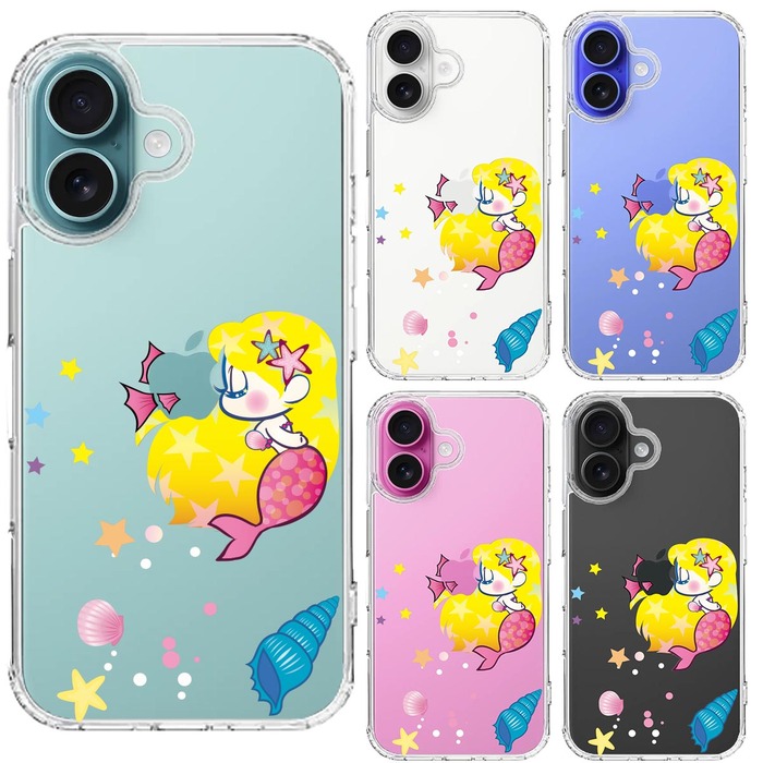 iPhone16 ケース クリア Young mermaid 1 スマホケース 側面ソフト 背面ハード ハイブリッド -1