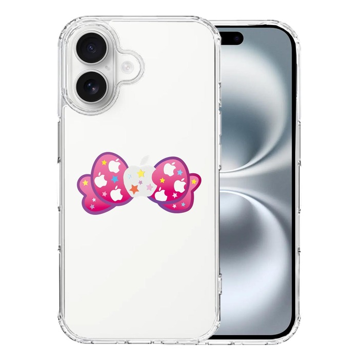 iPhone16 ケース クリア りぼん スマホケース 側面ソフト 背面ハード ハイブリッド -0
