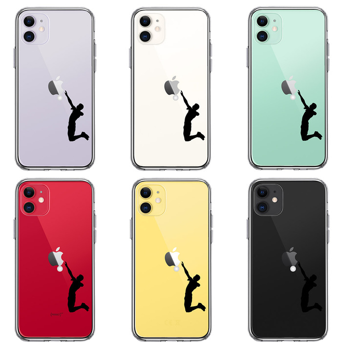 iPhone11 ケース クリア バレーボール サーブ スマホケース 側面ソフト 背面ハード ハイブリッド -1