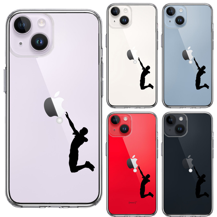 iPhone14 ケース クリア バレーボール サーブ スマホケース 側面ソフト 背面ハード ハイブリッド -1