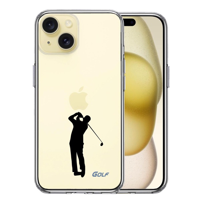 iPhone15Plus ケース クリア ゴルフ 2 スマホケース 側面ソフト 背面ハード ハイブリッド -0
