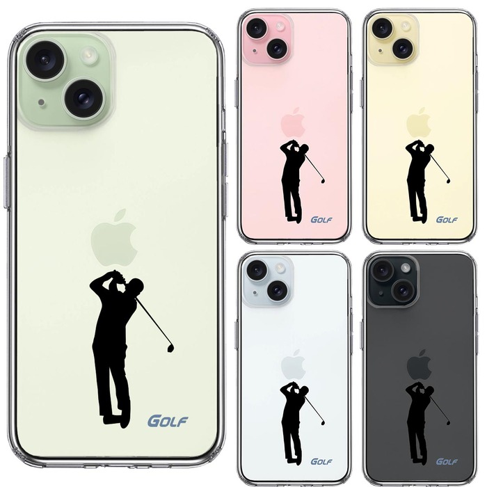 iPhone15Plus ケース クリア ゴルフ 2 スマホケース 側面ソフト 背面ハード ハイブリッド -1