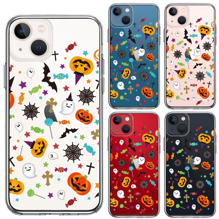 iPhone13mini ケース クリア ハロウィン スマホケース 側面ソフト 背面ハード ハイブリッド -1