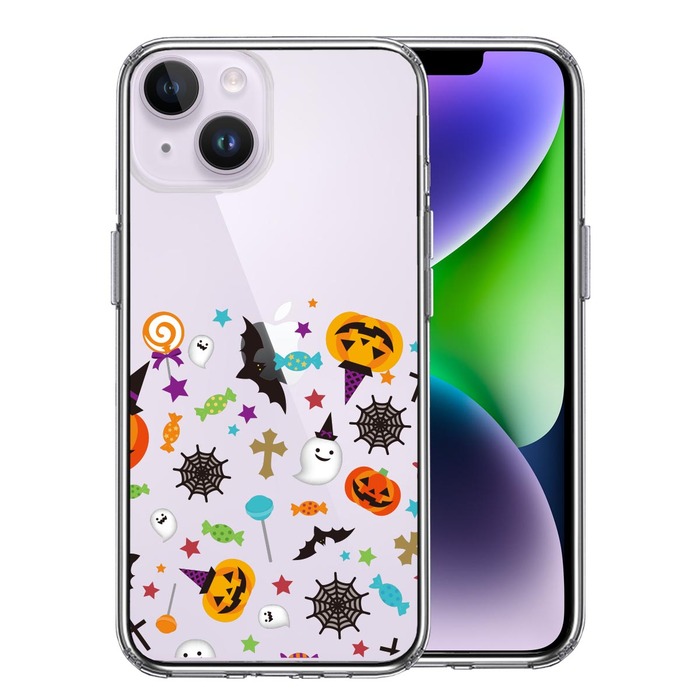 iPhone14 ケース クリア ハロウィン スマホケース 側面ソフト 背面ハード ハイブリッド -0