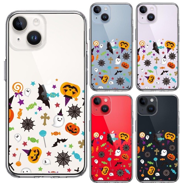 iPhone14 ケース クリア ハロウィン スマホケース 側面ソフト 背面ハード ハイブリッド -1