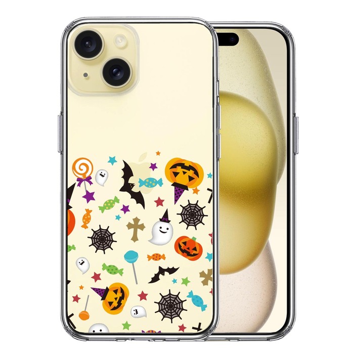 iPhone15 ケース クリア ハロウィン スマホケース 側面ソフト 背面ハード ハイブリッド -0
