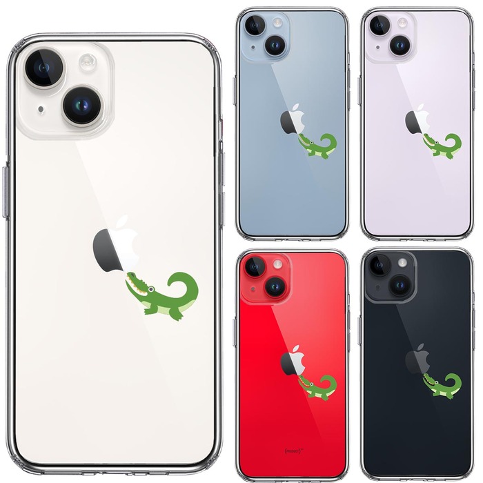 iPhone14Plus ケース クリア ワニ 鰐 爬虫類 2 スマホケース 側面ソフト 背面ハード ハイブリッド -1