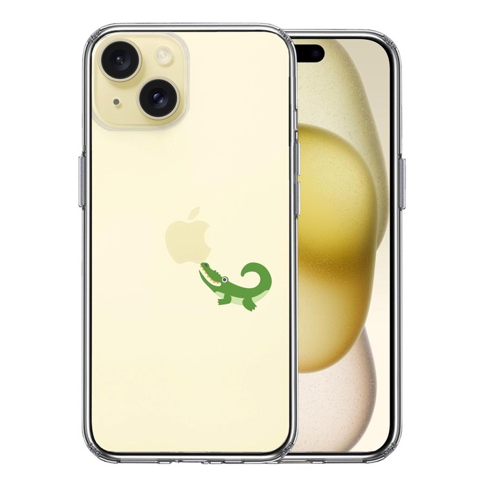 iPhone15 ケース クリア ワニ 鰐 爬虫類 2 スマホケース 側面ソフト 背面ハード ハイブリッド -0