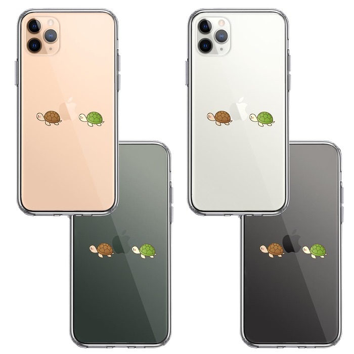 iPhone11pro  ケース クリア カメ 亀 スマホケース 側面ソフト 背面ハード ハイブリッド -1