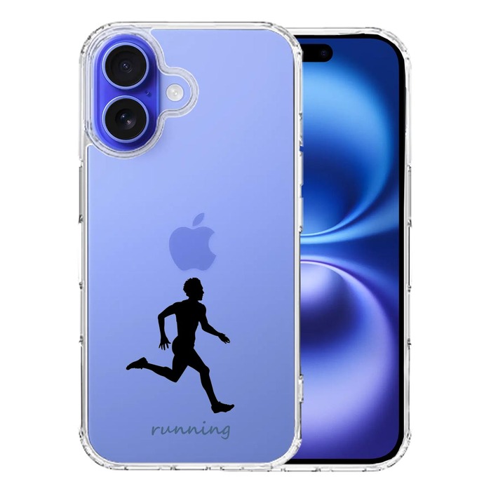 iPhone16 ケース クリア ランニング 2 スマホケース 側面ソフト 背面ハード ハイブリッド -0