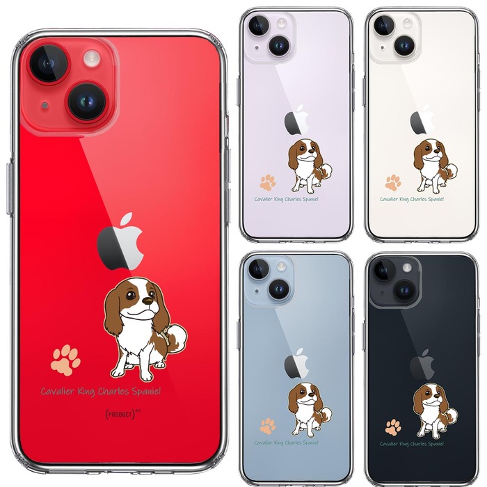 iPhone14 Plus ケース クリア キャバリア キングチャールズスパニエル スマホケース 側面ソフト 背面ハード ハイブリッド -1