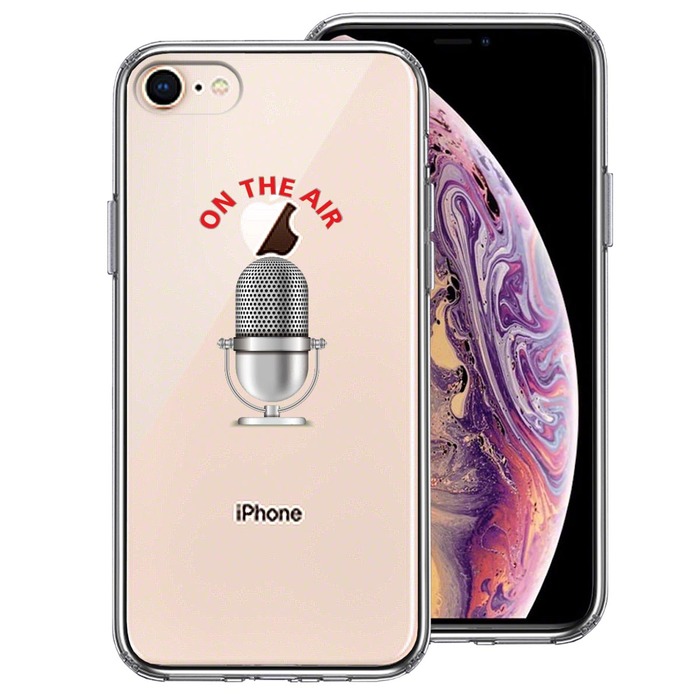 iPhone8 ケース クリア オンエア マイク スマホケース 側面ソフト 背面ハード ハイブリッド -0