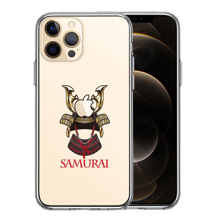 iPhone12Pro ケース クリア サムライ apple前立 スマホケース 側面ソフト 背面ハード ハイブリッド -0