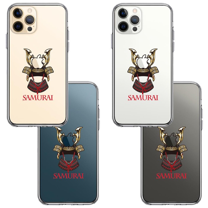 iPhone12Pro ケース クリア サムライ apple前立 スマホケース 側面ソフト 背面ハード ハイブリッド -1