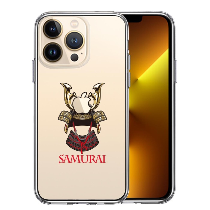 iPhone13Pro ケース クリア サムライ apple前立 スマホケース 側面ソフト 背面ハード ハイブリッド -0