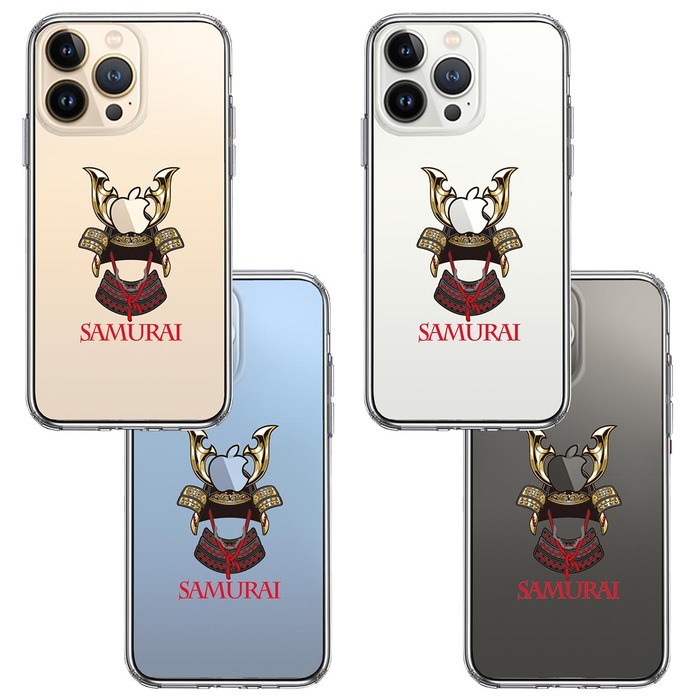iPhone13Pro ケース クリア サムライ apple前立 スマホケース 側面ソフト 背面ハード ハイブリッド -1