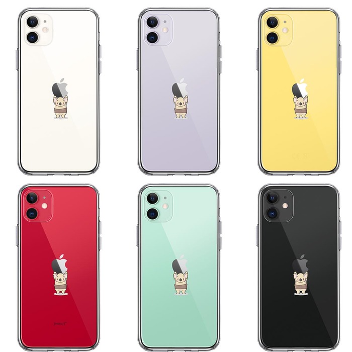 iPhone11 ケース クリア コアラ 腹巻 重量挙げ スマホケース 側面ソフト 背面ハード ハイブリッド -1