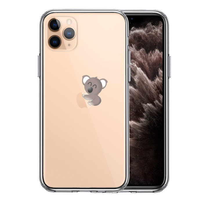 iPhone11pro  ケース クリア コアラ りんご アップル apple スマホケース 側面ソフト 背面ハード ハイブリッド -0