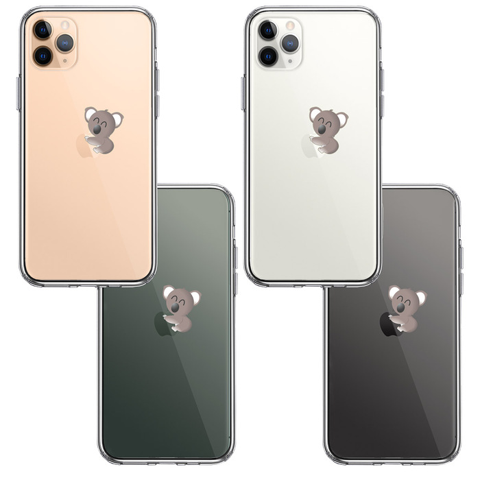 iPhone11pro  ケース クリア コアラ りんご アップル apple スマホケース 側面ソフト 背面ハード ハイブリッド -1