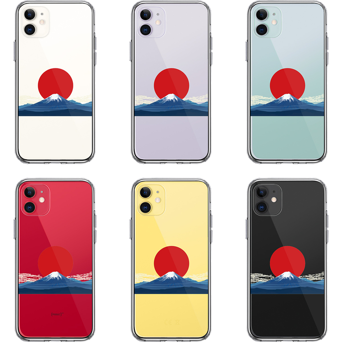 iPhone11 ケース クリア 日本 日ノ丸 富士 旭日 風景 スマホケース 側面ソフト 背面ハード ハイブリッド -1