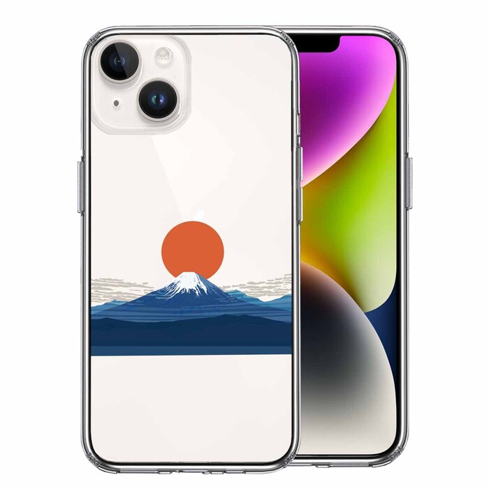 iPhone14 Plus ケース クリア 日本 日ノ丸 富士 旭日 風景 スマホケース 側面ソフト 背面ハード ハイブリッド -0