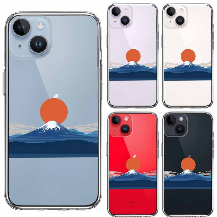 iPhone14 Plus ケース クリア 日本 日ノ丸 富士 旭日 風景 スマホケース 側面ソフト 背面ハード ハイブリッド -1