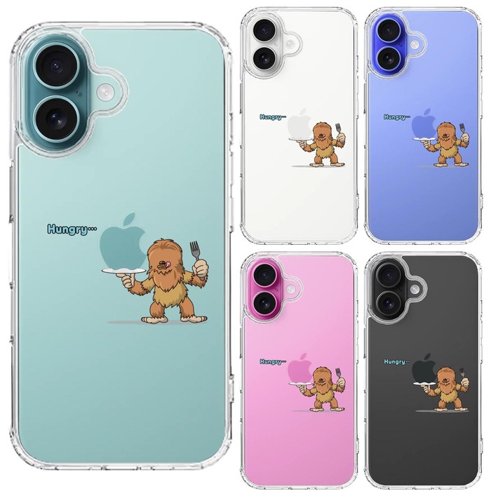 iPhone16 ケース クリア UMA ビッグフット 比婆ゴン ？ スマホケース 側面ソフト 背面ハード ハイブリッド -1