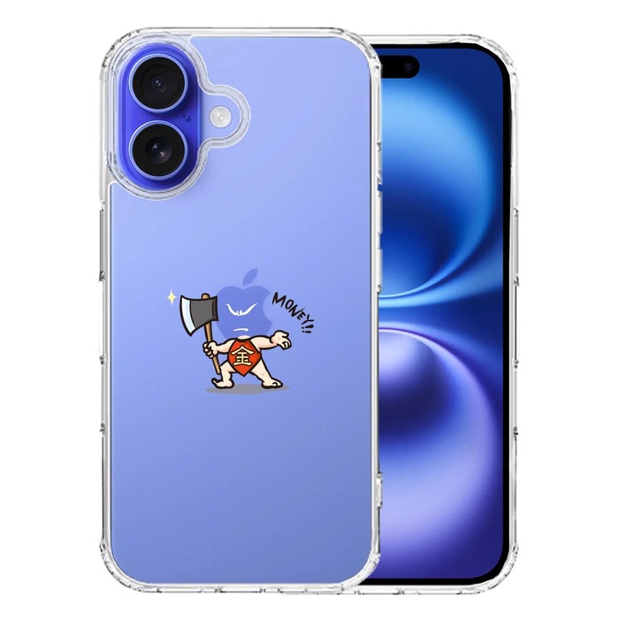 iPhone16 ケース クリア 金太郎 Money スマホケース 側面ソフト 背面ハード ハイブリッド -0