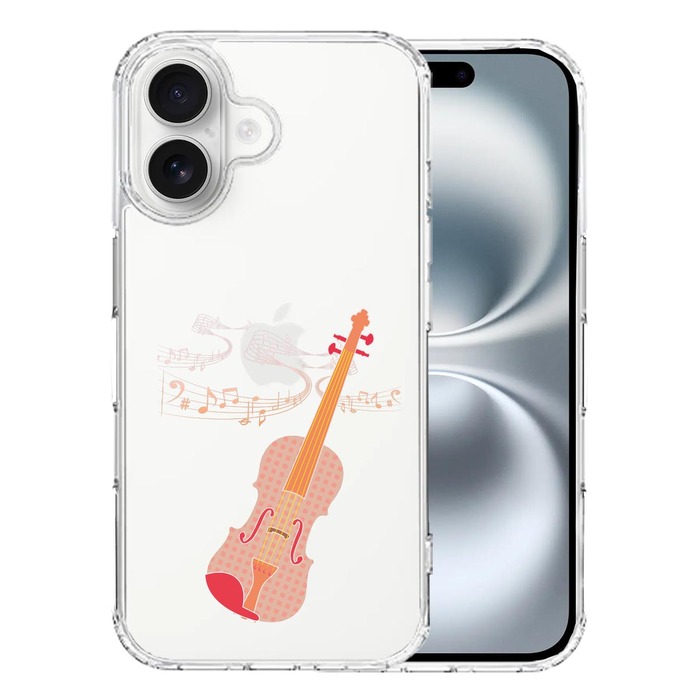 iPhone16 ケース クリア ヴァイオリン カラフル スマホケース 側面ソフト 背面ハード ハイブリッド -0