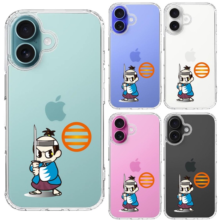 iPhone16 ケース クリア 侍 新撰組 新選組 近藤 スマホケース 側面ソフト 背面ハード ハイブリッド -1